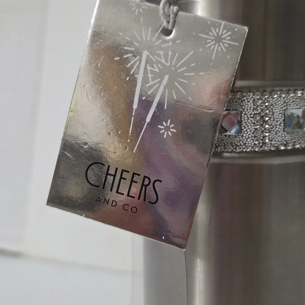 Barware Collection Stainless Cocktail Shaker with Decorative Rhinestone, NWT